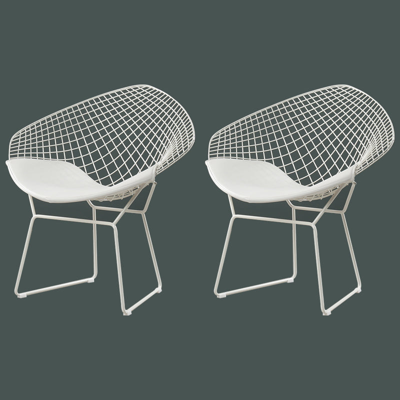 Scandinavian Dining Side Chairs PU Leather Cross Back Dining Chairs for Home White White 2 Piece Set Clearhalo ' kitchen&dining_furn' 'Dining Chairs' 'Dining Tables & Seating' 'dining_chair' 'furn' 'furn_dining_chair' 'Furniture' 'furniture_dining_chair' 'Kitchen & Dining Furniture' 'kitchen' 4100680