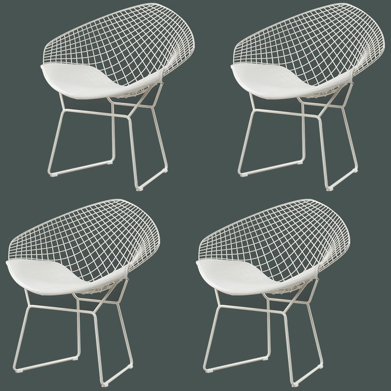 Scandinavian Dining Side Chairs PU Leather Cross Back Dining Chairs for Home White White 4 Piece Set Clearhalo ' kitchen&dining_furn' 'Dining Chairs' 'Dining Tables & Seating' 'dining_chair' 'furn' 'furn_dining_chair' 'Furniture' 'furniture_dining_chair' 'Kitchen & Dining Furniture' 'kitchen' 4100681