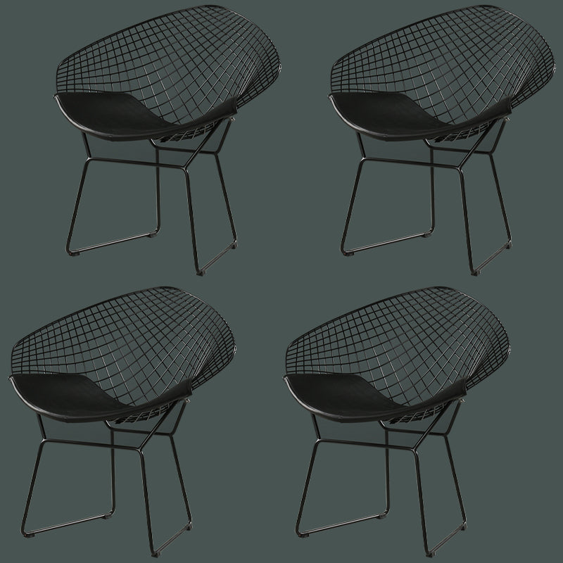 Scandinavian Dining Side Chairs PU Leather Cross Back Dining Chairs for Home Black Black 4 Piece Set Clearhalo ' kitchen&dining_furn' 'Dining Chairs' 'Dining Tables & Seating' 'dining_chair' 'furn' 'furn_dining_chair' 'Furniture' 'furniture_dining_chair' 'Kitchen & Dining Furniture' 'kitchen' 4100687