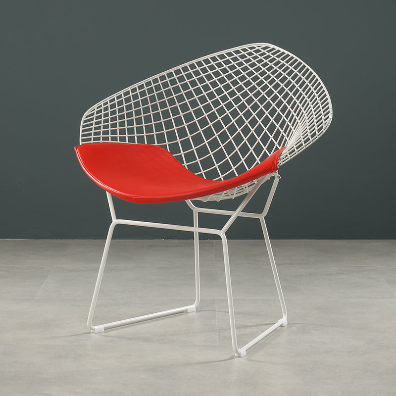 Scandinavian Dining Side Chairs PU Leather Cross Back Dining Chairs for Home White Red 1 Piece Clearhalo ' kitchen&dining_furn' 'Dining Chairs' 'Dining Tables & Seating' 'dining_chair' 'furn' 'furn_dining_chair' 'Furniture' 'furniture_dining_chair' 'Kitchen & Dining Furniture' 'kitchen' 4100688