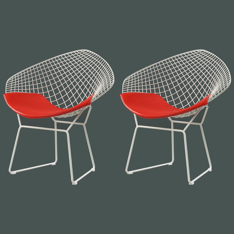 Scandinavian Dining Side Chairs PU Leather Cross Back Dining Chairs for Home White Red 2 Piece Set Clearhalo ' kitchen&dining_furn' 'Dining Chairs' 'Dining Tables & Seating' 'dining_chair' 'furn' 'furn_dining_chair' 'Furniture' 'furniture_dining_chair' 'Kitchen & Dining Furniture' 'kitchen' 4100689