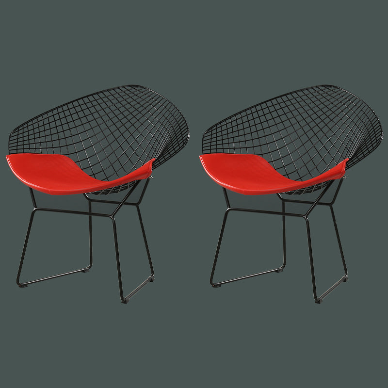 Scandinavian Dining Side Chairs PU Leather Cross Back Dining Chairs for Home Black Red 2 Piece Set Clearhalo ' kitchen&dining_furn' 'Dining Chairs' 'Dining Tables & Seating' 'dining_chair' 'furn' 'furn_dining_chair' 'Furniture' 'furniture_dining_chair' 'Kitchen & Dining Furniture' 'kitchen' 4100692
