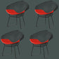 Scandinavian Dining Side Chairs PU Leather Cross Back Dining Chairs for Home Black Red 4 Piece Set Clearhalo ' kitchen&dining_furn' 'Dining Chairs' 'Dining Tables & Seating' 'dining_chair' 'furn' 'furn_dining_chair' 'Furniture' 'furniture_dining_chair' 'Kitchen & Dining Furniture' 'kitchen' 4100693