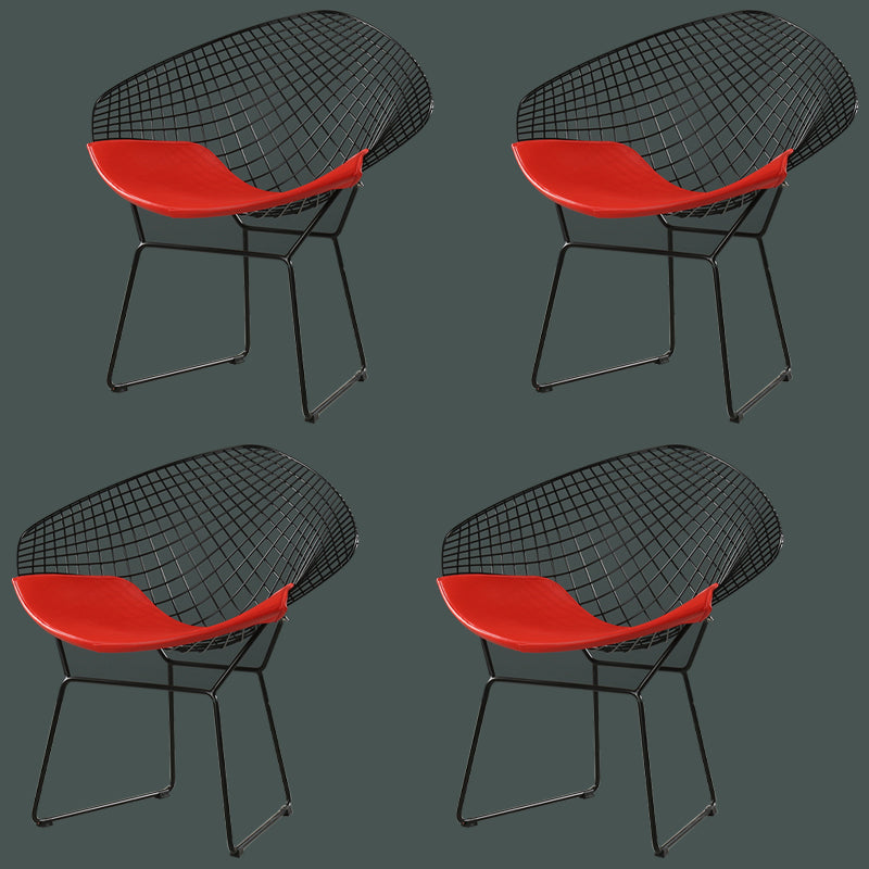 Scandinavian Dining Side Chairs PU Leather Cross Back Dining Chairs for Home Black Red 4 Piece Set Clearhalo ' kitchen&dining_furn' 'Dining Chairs' 'Dining Tables & Seating' 'dining_chair' 'furn' 'furn_dining_chair' 'Furniture' 'furniture_dining_chair' 'Kitchen & Dining Furniture' 'kitchen' 4100693