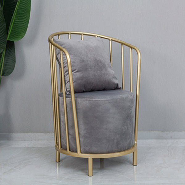 Scandinavian Style Windsor Back Side Chair Upholstered Armless Single Dining Chair Grey Clearhalo ' kitchen&dining_furn' 'Dining Chairs' 'Dining Tables & Seating' 'dining_chair' 'furn' 'furn_dining_chair' 'Furniture' 'furniture_dining_chair' 'Kitchen & Dining Furniture' 'kitchen' 4100699