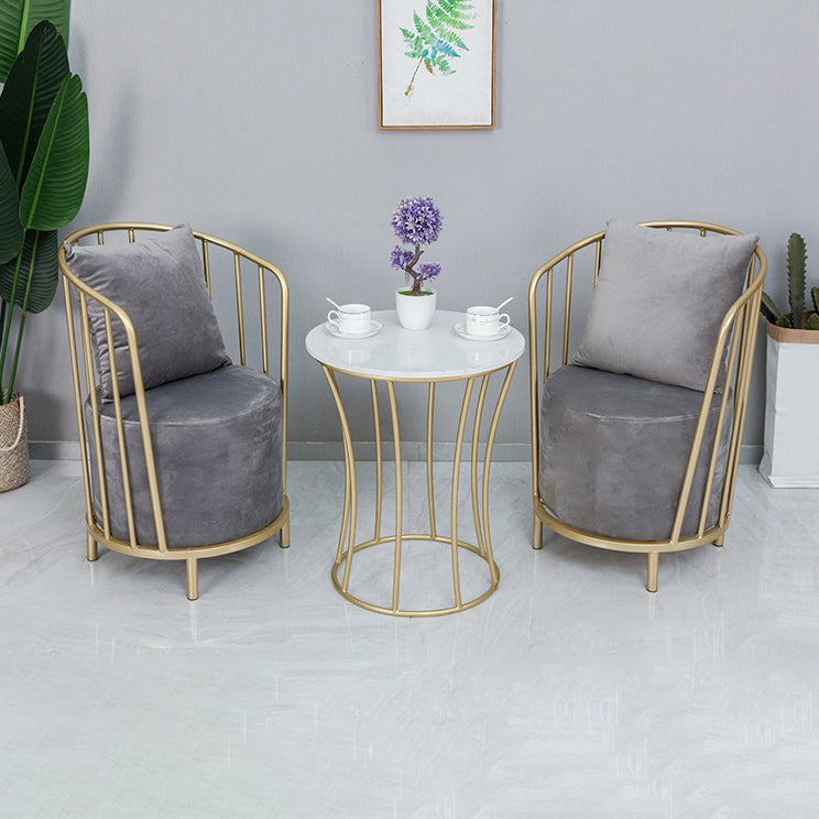 Scandinavian Style Windsor Back Side Chair Upholstered Armless Single Dining Chair Clearhalo ' kitchen&dining_furn' 'Dining Chairs' 'Dining Tables & Seating' 'dining_chair' 'furn' 'furn_dining_chair' 'Furniture' 'furniture_dining_chair' 'Kitchen & Dining Furniture' 'kitchen' 4100707