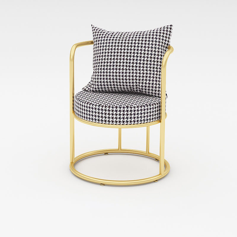 Scandinavian Style Linen Fabric Dining Chair Open Back Single Dining Side Chair Black White Clearhalo ' kitchen&dining_furn' 'Dining Chairs' 'Dining Tables & Seating' 'dining_chair' 'furn' 'furn_dining_chair' 'Furniture' 'furniture_dining_chair' 'Kitchen & Dining Furniture' 'kitchen' 4100714