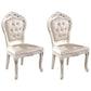 Victorian Upholstered Home Side Chair King Louis Back Matte Finish Dining Chair (Set of 2) Off-White Clearhalo ' kitchen&dining_furn' 'Dining Chairs' 'Dining Tables & Seating' 'dining_chair' 'furn' 'furn_dining_chair' 'Furniture' 'furniture_dining_chair' 'Kitchen & Dining Furniture' 'kitchen' 4100726