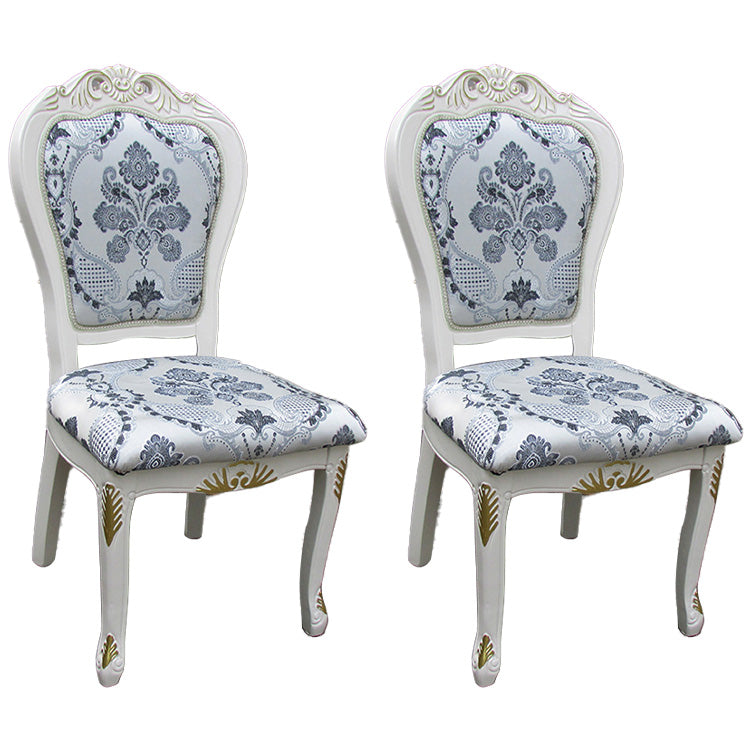 Victorian Upholstered Home Side Chair King Louis Back Matte Finish Dining Chair (Set of 2) Lake Blue-White Clearhalo ' kitchen&dining_furn' 'Dining Chairs' 'Dining Tables & Seating' 'dining_chair' 'furn' 'furn_dining_chair' 'Furniture' 'furniture_dining_chair' 'Kitchen & Dining Furniture' 'kitchen' 4100729