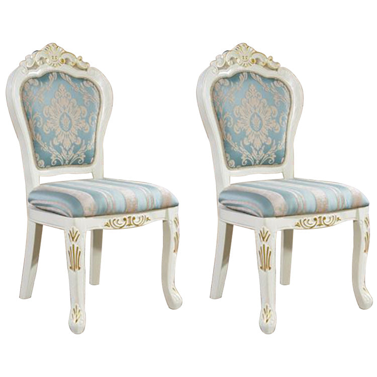 Victorian Upholstered Home Side Chair King Louis Back Matte Finish Dining Chair (Set of 2) Blue Clearhalo ' kitchen&dining_furn' 'Dining Chairs' 'Dining Tables & Seating' 'dining_chair' 'furn' 'furn_dining_chair' 'Furniture' 'furniture_dining_chair' 'Kitchen & Dining Furniture' 'kitchen' 4100731