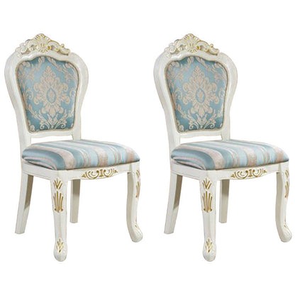 Victorian Upholstered Home Side Chair King Louis Back Matte Finish Dining Chair (Set of 2) Blue Clearhalo ' kitchen&dining_furn' 'Dining Chairs' 'Dining Tables & Seating' 'dining_chair' 'furn' 'furn_dining_chair' 'Furniture' 'furniture_dining_chair' 'Kitchen & Dining Furniture' 'kitchen' 4100731