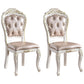 Victorian Upholstered Home Side Chair King Louis Back Matte Finish Dining Chair (Set of 2) Champagne Clearhalo ' kitchen&dining_furn' 'Dining Chairs' 'Dining Tables & Seating' 'dining_chair' 'furn' 'furn_dining_chair' 'Furniture' 'furniture_dining_chair' 'Kitchen & Dining Furniture' 'kitchen' 4100733