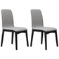 Contemporary Faux Leather Dining Chairs Solid Back Armless Dining Chair Light Gray 2 Piece Set Clearhalo ' kitchen&dining_furn' 'Dining Chairs' 'Dining Tables & Seating' 'dining_chair' 'furn' 'furn_dining_chair' 'Furniture' 'furniture_dining_chair' 'Kitchen & Dining Furniture' 'kitchen' 4103268