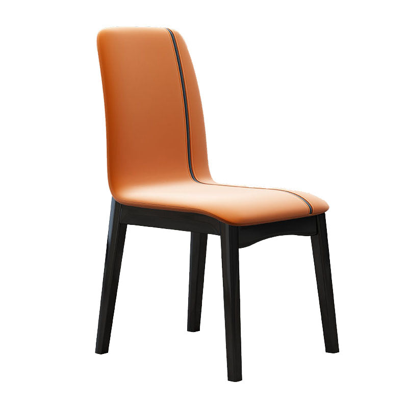 Contemporary Faux Leather Dining Chairs Solid Back Armless Dining Chair Clearhalo ' kitchen&dining_furn' 'Dining Chairs' 'Dining Tables & Seating' 'dining_chair' 'furn' 'furn_dining_chair' 'Furniture' 'furniture_dining_chair' 'Kitchen & Dining Furniture' 'kitchen' 4103276
