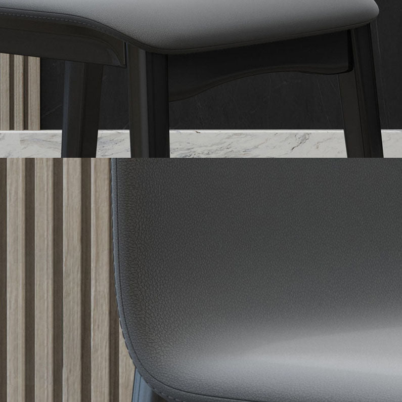 Contemporary Faux Leather Dining Chairs Solid Back Armless Dining Chair Clearhalo ' kitchen&dining_furn' 'Dining Chairs' 'Dining Tables & Seating' 'dining_chair' 'furn' 'furn_dining_chair' 'Furniture' 'furniture_dining_chair' 'Kitchen & Dining Furniture' 'kitchen' 4103278