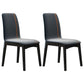 Contemporary Faux Leather Dining Chairs Solid Back Armless Dining Chair Dark Gray 2 Piece Set Clearhalo ' kitchen&dining_furn' 'Dining Chairs' 'Dining Tables & Seating' 'dining_chair' 'furn' 'furn_dining_chair' 'Furniture' 'furniture_dining_chair' 'Kitchen & Dining Furniture' 'kitchen' 4103279