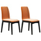 Contemporary Faux Leather Dining Chairs Solid Back Armless Dining Chair Orange 2 Piece Set Clearhalo ' kitchen&dining_furn' 'Dining Chairs' 'Dining Tables & Seating' 'dining_chair' 'furn' 'furn_dining_chair' 'Furniture' 'furniture_dining_chair' 'Kitchen & Dining Furniture' 'kitchen' 4103291