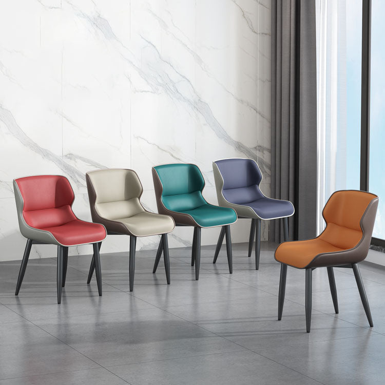 Modern Style Leather Dining Chairs Wingback Parsons Arm Side Chairs (Set of 2) Clearhalo ' kitchen&dining_furn' 'Dining Chairs' 'Dining Tables & Seating' 'dining_chair' 'furn' 'furn_dining_chair' 'Furniture' 'furniture_dining_chair' 'Kitchen & Dining Furniture' 'kitchen' 4103310