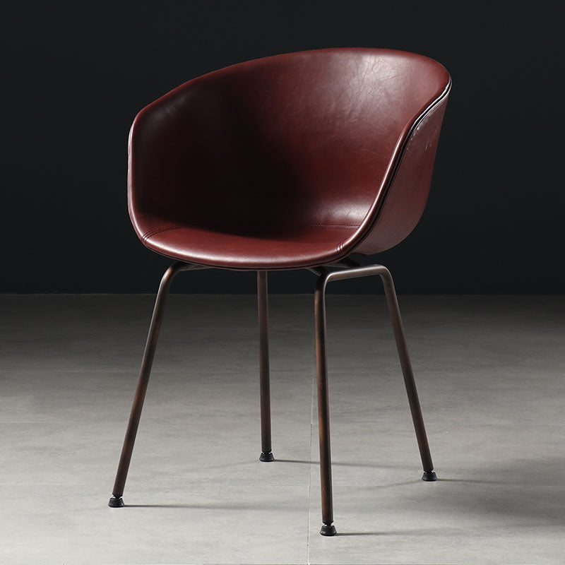 Contemporary Style Leather Dining Chairs Solid Back Armless Dining Chairs Red 1 Piece Clearhalo ' kitchen&dining_furn' 'Dining Chairs' 'Dining Tables & Seating' 'dining_chair' 'furn' 'furn_dining_chair' 'Furniture' 'furniture_dining_chair' 'Kitchen & Dining Furniture' 'kitchen' 4103326