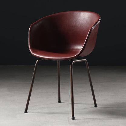 Contemporary Style Leather Dining Chairs Solid Back Armless Dining Chairs Red 1 Piece Clearhalo ' kitchen&dining_furn' 'Dining Chairs' 'Dining Tables & Seating' 'dining_chair' 'furn' 'furn_dining_chair' 'Furniture' 'furniture_dining_chair' 'Kitchen & Dining Furniture' 'kitchen' 4103326