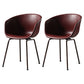 Contemporary Style Leather Dining Chairs Solid Back Armless Dining Chairs Red 2 Piece Set Clearhalo ' kitchen&dining_furn' 'Dining Chairs' 'Dining Tables & Seating' 'dining_chair' 'furn' 'furn_dining_chair' 'Furniture' 'furniture_dining_chair' 'Kitchen & Dining Furniture' 'kitchen' 4103328