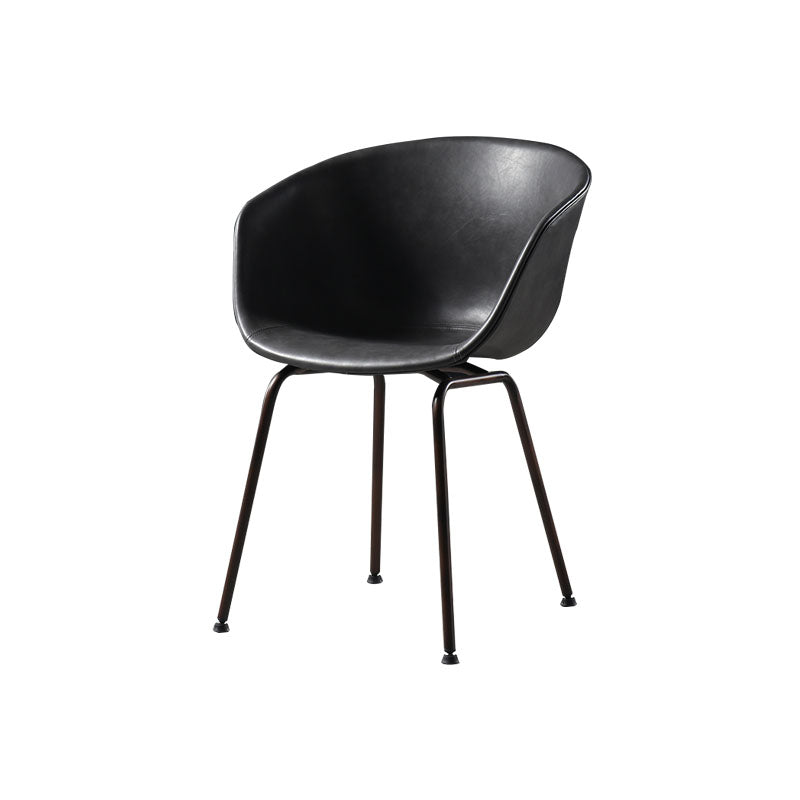 Contemporary Style Leather Dining Chairs Solid Back Armless Dining Chairs Clearhalo ' kitchen&dining_furn' 'Dining Chairs' 'Dining Tables & Seating' 'dining_chair' 'furn' 'furn_dining_chair' 'Furniture' 'furniture_dining_chair' 'Kitchen & Dining Furniture' 'kitchen' 4103331