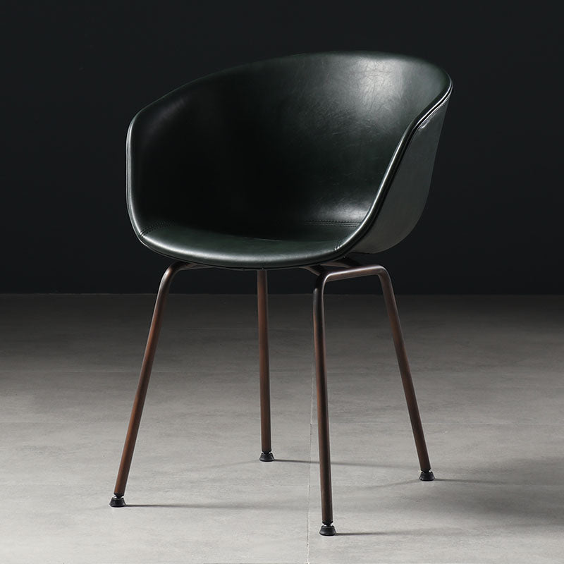 Contemporary Style Leather Dining Chairs Solid Back Armless Dining Chairs Blackish Green 1 Piece Clearhalo ' kitchen&dining_furn' 'Dining Chairs' 'Dining Tables & Seating' 'dining_chair' 'furn' 'furn_dining_chair' 'Furniture' 'furniture_dining_chair' 'Kitchen & Dining Furniture' 'kitchen' 4103332