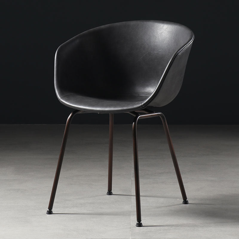 Contemporary Style Leather Dining Chairs Solid Back Armless Dining Chairs Grey 1 Piece Clearhalo ' kitchen&dining_furn' 'Dining Chairs' 'Dining Tables & Seating' 'dining_chair' 'furn' 'furn_dining_chair' 'Furniture' 'furniture_dining_chair' 'Kitchen & Dining Furniture' 'kitchen' 4103343