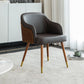 Contemporary Upholstered Arm Dining Chair Leather Solid Back Single Chair for Home Use Brown Clearhalo ' kitchen&dining_furn' 'Dining Chairs' 'Dining Tables & Seating' 'dining_chair' 'furn' 'furn_dining_chair' 'Furniture' 'furniture_dining_chair' 'Kitchen & Dining Furniture' 'kitchen' 4103351