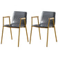 Solid Back Dining Arm Chairs Leather Home Dining Armchairs with Metal Legs Grey 2 Piece Set Brass Gold Clearhalo ' kitchen&dining_furn' 'Dining Chairs' 'Dining Tables & Seating' 'dining_chair' 'furn' 'furn_dining_chair' 'Furniture' 'furniture_dining_chair' 'Kitchen & Dining Furniture' 'kitchen' 4103373