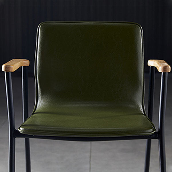 Solid Back Dining Arm Chairs Leather Home Dining Armchairs with Metal Legs Clearhalo ' kitchen&dining_furn' 'Dining Chairs' 'Dining Tables & Seating' 'dining_chair' 'furn' 'furn_dining_chair' 'Furniture' 'furniture_dining_chair' 'Kitchen & Dining Furniture' 'kitchen' 4103380