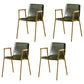 Solid Back Dining Arm Chairs Leather Home Dining Armchairs with Metal Legs Green 4 Piece Set Brass Gold Clearhalo ' kitchen&dining_furn' 'Dining Chairs' 'Dining Tables & Seating' 'dining_chair' 'furn' 'furn_dining_chair' 'Furniture' 'furniture_dining_chair' 'Kitchen & Dining Furniture' 'kitchen' 4103387