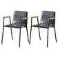 Solid Back Dining Arm Chairs Leather Home Dining Armchairs with Metal Legs Grey 2 Piece Set Black Clearhalo ' kitchen&dining_furn' 'Dining Chairs' 'Dining Tables & Seating' 'dining_chair' 'furn' 'furn_dining_chair' 'Furniture' 'furniture_dining_chair' 'Kitchen & Dining Furniture' 'kitchen' 4103391