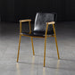 Solid Back Dining Arm Chairs Leather Home Dining Armchairs with Metal Legs Black 1 Piece Brass Gold Clearhalo ' kitchen&dining_furn' 'Dining Chairs' 'Dining Tables & Seating' 'dining_chair' 'furn' 'furn_dining_chair' 'Furniture' 'furniture_dining_chair' 'Kitchen & Dining Furniture' 'kitchen' 4103397