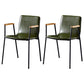 Solid Back Dining Arm Chairs Leather Home Dining Armchairs with Metal Legs Green 2 Piece Set Black Clearhalo ' kitchen&dining_furn' 'Dining Chairs' 'Dining Tables & Seating' 'dining_chair' 'furn' 'furn_dining_chair' 'Furniture' 'furniture_dining_chair' 'Kitchen & Dining Furniture' 'kitchen' 4103401