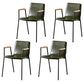 Solid Back Dining Arm Chairs Leather Home Dining Armchairs with Metal Legs Green 4 Piece Set Black Clearhalo ' kitchen&dining_furn' 'Dining Chairs' 'Dining Tables & Seating' 'dining_chair' 'furn' 'furn_dining_chair' 'Furniture' 'furniture_dining_chair' 'Kitchen & Dining Furniture' 'kitchen' 4103402