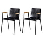 Solid Back Dining Arm Chairs Leather Home Dining Armchairs with Metal Legs Black 2 Piece Set Black Clearhalo ' kitchen&dining_furn' 'Dining Chairs' 'Dining Tables & Seating' 'dining_chair' 'furn' 'furn_dining_chair' 'Furniture' 'furniture_dining_chair' 'Kitchen & Dining Furniture' 'kitchen' 4103404