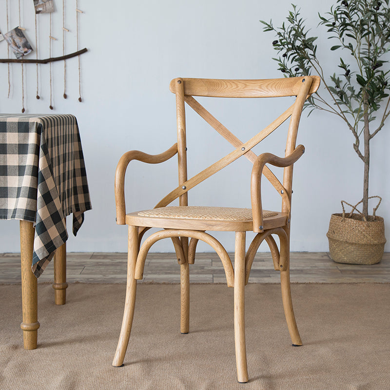 Farmhouse Wood Dining Room Chairs Wicker Dining Arm Chairs for Restaurant Use Natural 1 Piece Clearhalo ' kitchen&dining_furn' 'Dining Chairs' 'Dining Tables & Seating' 'dining_chair' 'furn' 'furn_dining_chair' 'Furniture' 'furniture_dining_chair' 'Kitchen & Dining Furniture' 'kitchen' 4103413