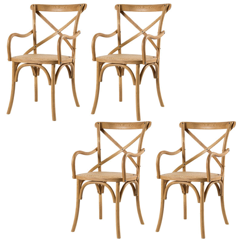 Farmhouse Wood Dining Room Chairs Wicker Dining Arm Chairs for Restaurant Use Natural 4 Piece Set Clearhalo ' kitchen&dining_furn' 'Dining Chairs' 'Dining Tables & Seating' 'dining_chair' 'furn' 'furn_dining_chair' 'Furniture' 'furniture_dining_chair' 'Kitchen & Dining Furniture' 'kitchen' 4103417