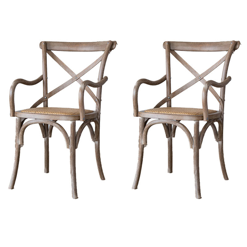 Farmhouse Wood Dining Room Chairs Wicker Dining Arm Chairs for Restaurant Use Grey 2 Piece Set Clearhalo ' kitchen&dining_furn' 'Dining Chairs' 'Dining Tables & Seating' 'dining_chair' 'furn' 'furn_dining_chair' 'Furniture' 'furniture_dining_chair' 'Kitchen & Dining Furniture' 'kitchen' 4103421