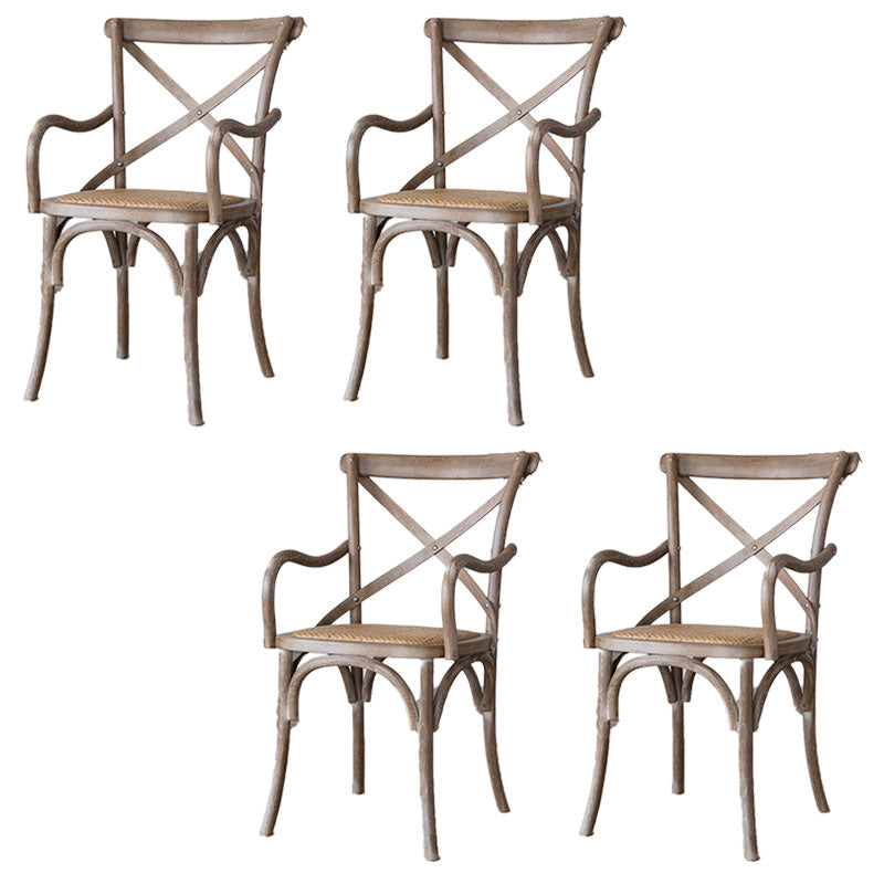 Farmhouse Wood Dining Room Chairs Wicker Dining Arm Chairs for Restaurant Use Grey 4 Piece Set Clearhalo ' kitchen&dining_furn' 'Dining Chairs' 'Dining Tables & Seating' 'dining_chair' 'furn' 'furn_dining_chair' 'Furniture' 'furniture_dining_chair' 'Kitchen & Dining Furniture' 'kitchen' 4103424