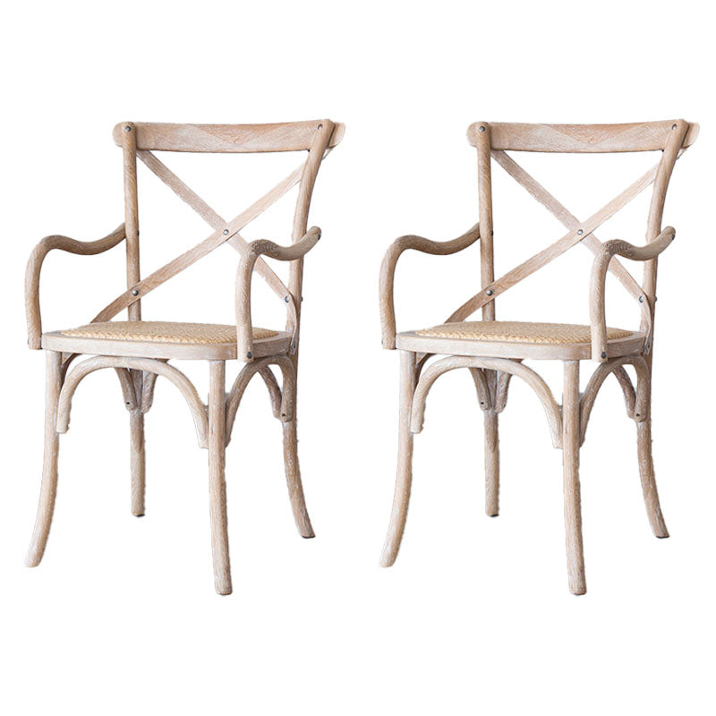 Farmhouse Wood Dining Room Chairs Wicker Dining Arm Chairs for Restaurant Use White 2 Piece Set Clearhalo ' kitchen&dining_furn' 'Dining Chairs' 'Dining Tables & Seating' 'dining_chair' 'furn' 'furn_dining_chair' 'Furniture' 'furniture_dining_chair' 'Kitchen & Dining Furniture' 'kitchen' 4103426