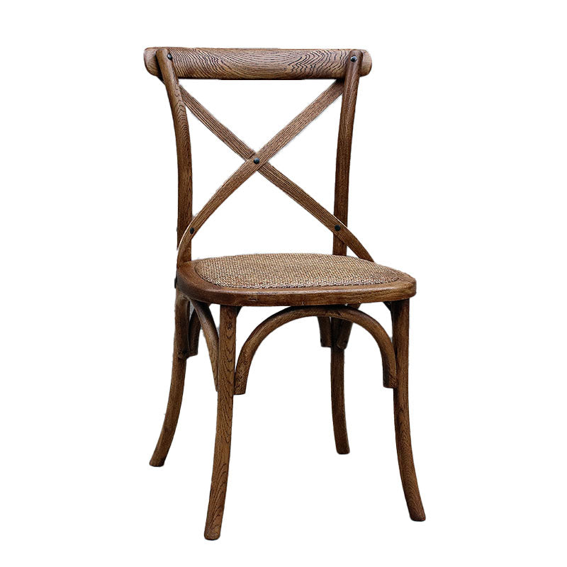 Farmhouse Wood Dining Room Chairs Cross Back Side Armless Chairs for Restaurant Use Walnut 1 Piece Clearhalo ' kitchen&dining_furn' 'Dining Chairs' 'Dining Tables & Seating' 'dining_chair' 'furn' 'furn_dining_chair' 'Furniture' 'furniture_dining_chair' 'Kitchen & Dining Furniture' 'kitchen' 4103430