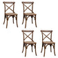 Farmhouse Wood Dining Room Chairs Cross Back Side Armless Chairs for Restaurant Use Walnut 4 Piece Set Clearhalo ' kitchen&dining_furn' 'Dining Chairs' 'Dining Tables & Seating' 'dining_chair' 'furn' 'furn_dining_chair' 'Furniture' 'furniture_dining_chair' 'Kitchen & Dining Furniture' 'kitchen' 4103433