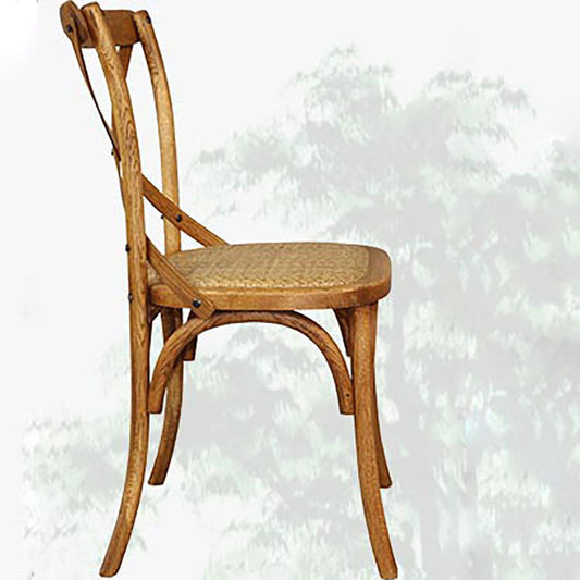 Farmhouse Wood Dining Room Chairs Cross Back Side Armless Chairs for Restaurant Use Clearhalo ' kitchen&dining_furn' 'Dining Chairs' 'Dining Tables & Seating' 'dining_chair' 'furn' 'furn_dining_chair' 'Furniture' 'furniture_dining_chair' 'Kitchen & Dining Furniture' 'kitchen' 4103434