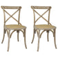 Farmhouse Wood Dining Room Chairs Cross Back Side Armless Chairs for Restaurant Use Gray-White 2 Piece Set Clearhalo ' kitchen&dining_furn' 'Dining Chairs' 'Dining Tables & Seating' 'dining_chair' 'furn' 'furn_dining_chair' 'Furniture' 'furniture_dining_chair' 'Kitchen & Dining Furniture' 'kitchen' 4103437