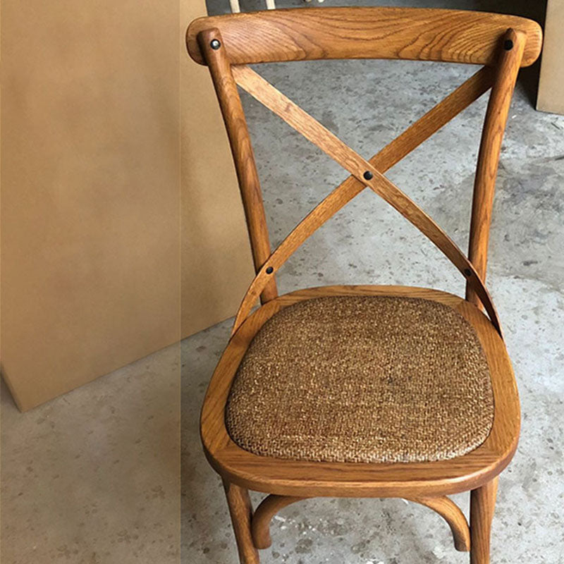 Farmhouse Wood Dining Room Chairs Cross Back Side Armless Chairs for Restaurant Use Clearhalo ' kitchen&dining_furn' 'Dining Chairs' 'Dining Tables & Seating' 'dining_chair' 'furn' 'furn_dining_chair' 'Furniture' 'furniture_dining_chair' 'Kitchen & Dining Furniture' 'kitchen' 4103440