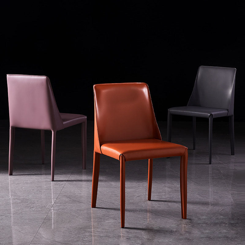 Designer Style Saddle Leather Home Side Chair Parsons Matte Finish Dining Chair Clearhalo ' kitchen&dining_furn' 'Dining Chairs' 'Dining Tables & Seating' 'dining_chair' 'furn' 'furn_dining_chair' 'Furniture' 'furniture_dining_chair' 'Kitchen & Dining Furniture' 'kitchen' 4103447