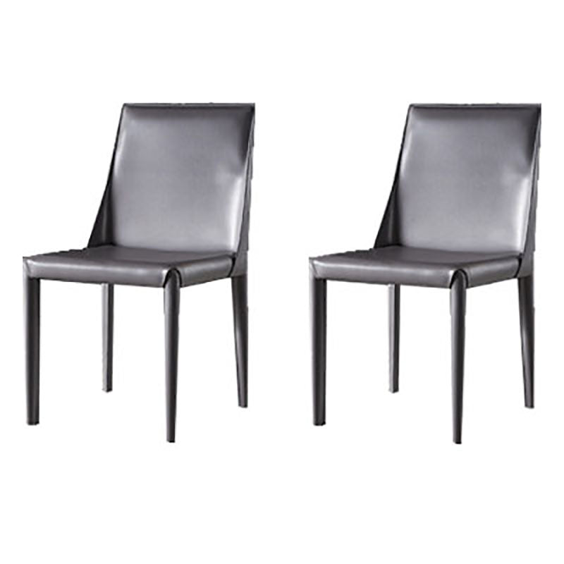 Designer Style Saddle Leather Home Side Chair Parsons Matte Finish Dining Chair Grey 2 Piece Set Clearhalo ' kitchen&dining_furn' 'Dining Chairs' 'Dining Tables & Seating' 'dining_chair' 'furn' 'furn_dining_chair' 'Furniture' 'furniture_dining_chair' 'Kitchen & Dining Furniture' 'kitchen' 4103448