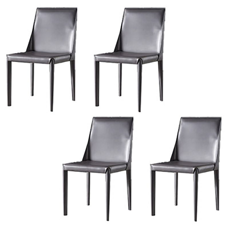 Designer Style Saddle Leather Home Side Chair Parsons Matte Finish Dining Chair Grey 4 Piece Set Clearhalo ' kitchen&dining_furn' 'Dining Chairs' 'Dining Tables & Seating' 'dining_chair' 'furn' 'furn_dining_chair' 'Furniture' 'furniture_dining_chair' 'Kitchen & Dining Furniture' 'kitchen' 4103450